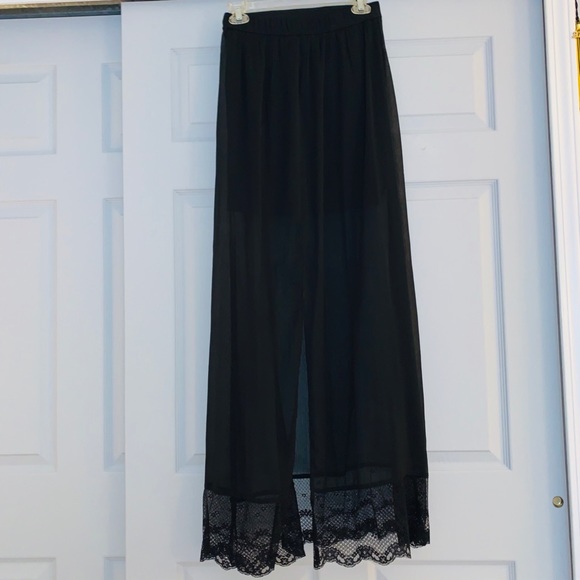 black sheer maxi skirt (lightly worn) - Picture 1 of 2